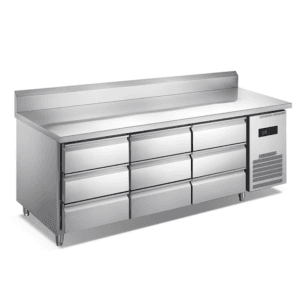 Deluxe Nine-Drawer Air-Cooled Refrigerated Worktop