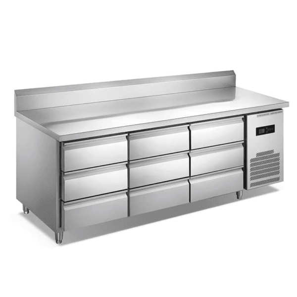 Deluxe Nine-Drawer Air-Cooled Refrigerated Worktop