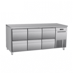 Deluxe Six-Drawer Air-Cooled Refrigerated Worktop