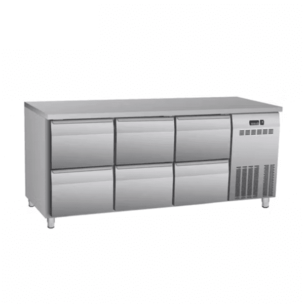 Deluxe Six-Drawer Air-Cooled Refrigerated Worktop