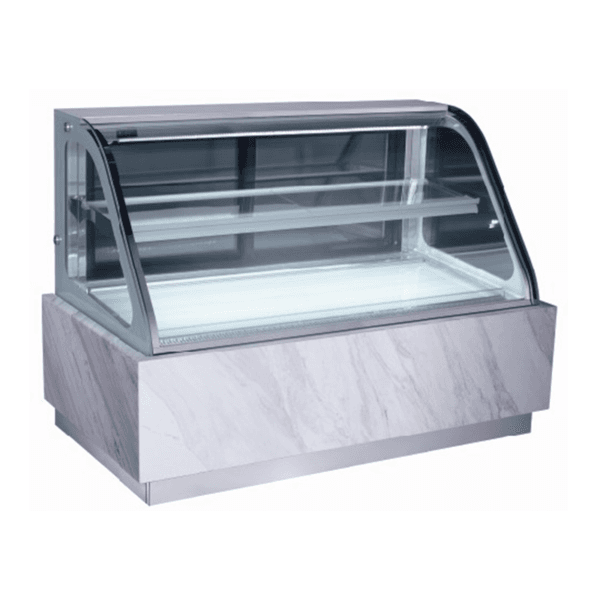 Double layer double arc cake display cabinet