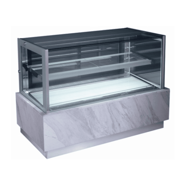 Double layer right angle cake display cabinet