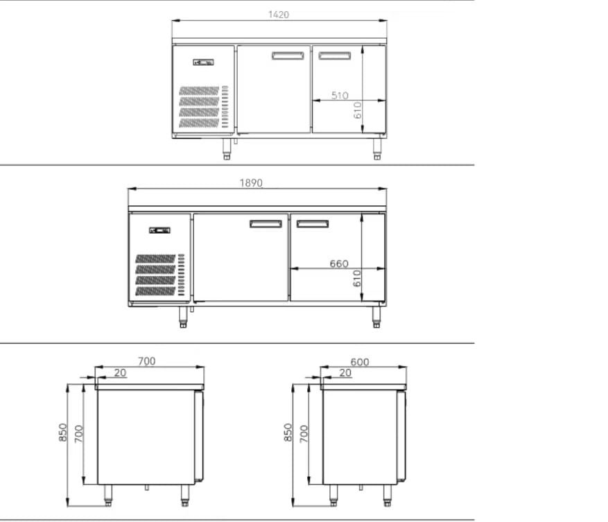 Euro Standard Undercounter Solid Swing 2 Door Refrgerators 2 EURO STANDARD SERIES (1)