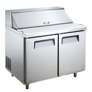 2-Door Rear Mount Air-Cooled 6 x 13-Pan Salad Refrigerators (Stainless Lid)