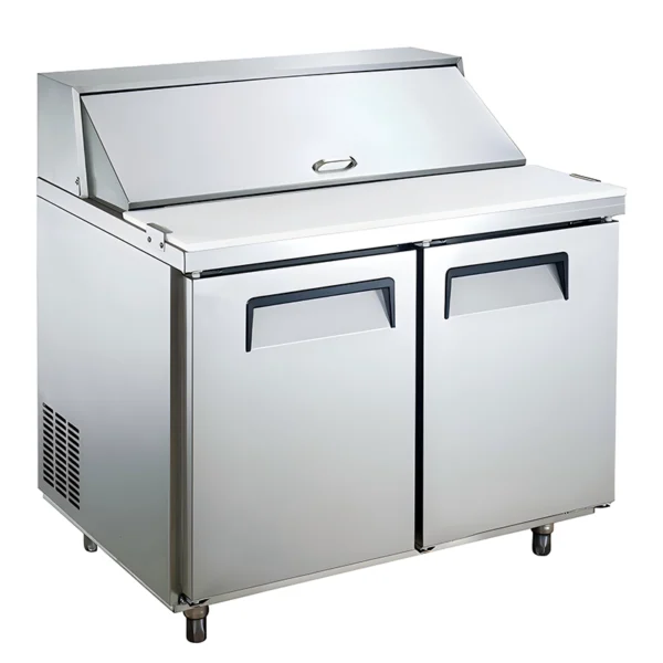 2-Door Rear Mount Air-Cooled 6 x 13-Pan Salad Refrigerators (Stainless Lid)