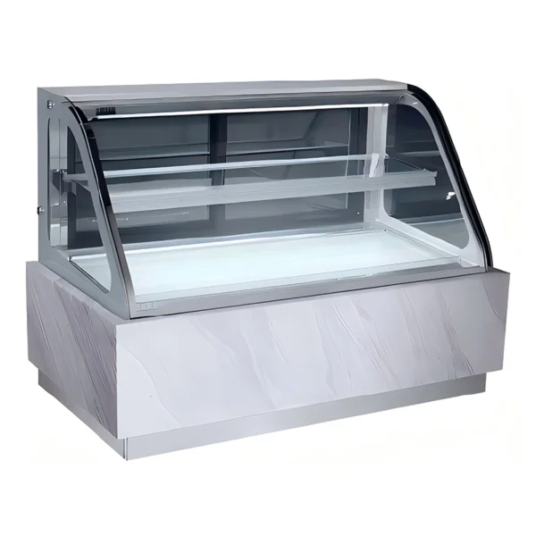 2400MM 2-Tier Dual-Curved Glass Cake Display Refrigerator