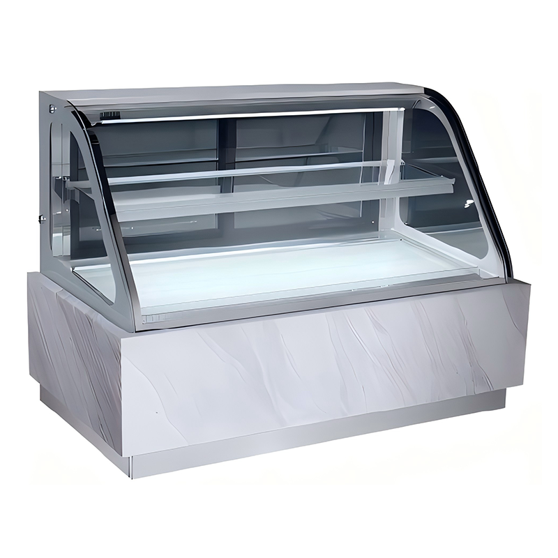 2400MM 2-Tier Dual-Curved Glass Cake Display Refrigerator