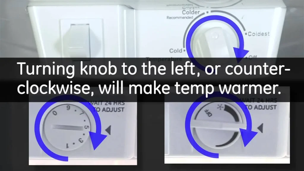 Fridge Internal Dial Counterclockwise Warmer Guide