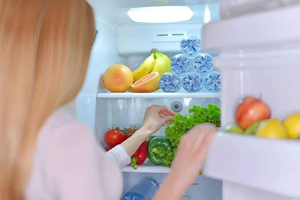 Young woman searching ingredients for cooking